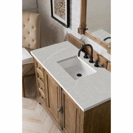 James Martin Vanities Providence 48in Single Vanity, Driftwood w/ 3 CM Eternal Serena Quartz Top 238-105-5211-3ESR